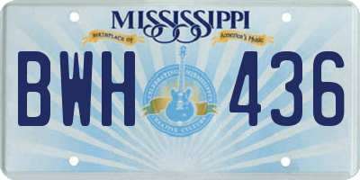MS license plate BWH436