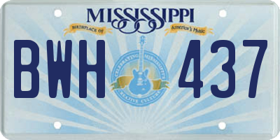 MS license plate BWH437
