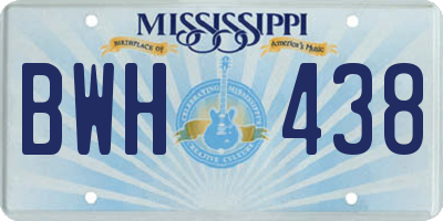 MS license plate BWH438