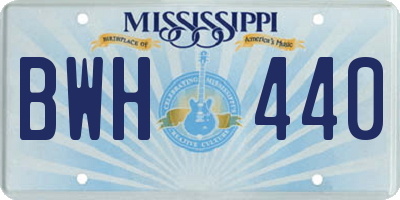 MS license plate BWH440