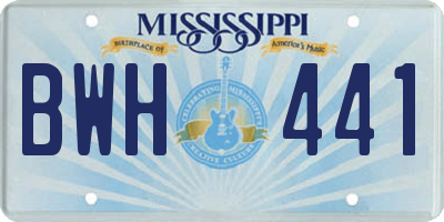 MS license plate BWH441