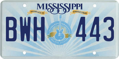 MS license plate BWH443