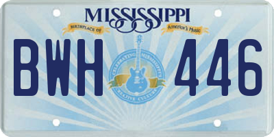MS license plate BWH446