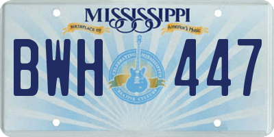 MS license plate BWH447