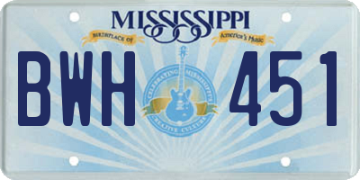MS license plate BWH451