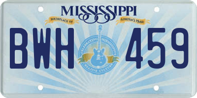 MS license plate BWH459