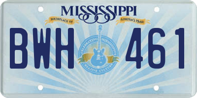 MS license plate BWH461