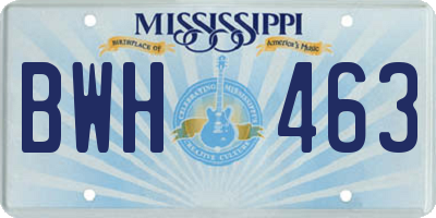MS license plate BWH463