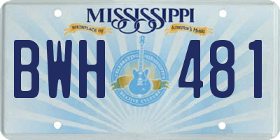 MS license plate BWH481