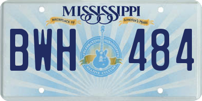 MS license plate BWH484