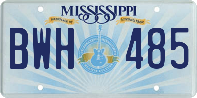 MS license plate BWH485