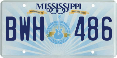 MS license plate BWH486
