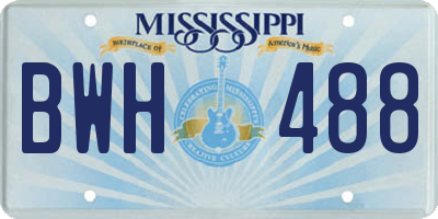 MS license plate BWH488
