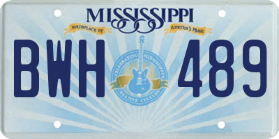 MS license plate BWH489