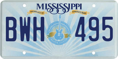MS license plate BWH495