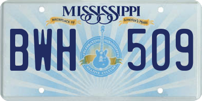 MS license plate BWH509