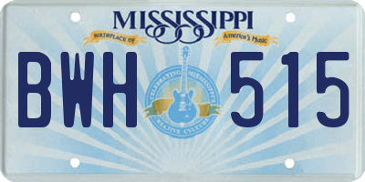 MS license plate BWH515
