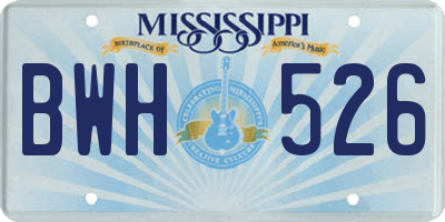 MS license plate BWH526