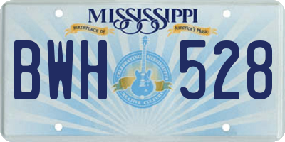 MS license plate BWH528