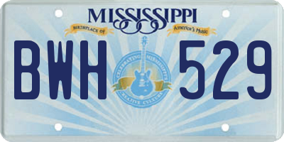 MS license plate BWH529