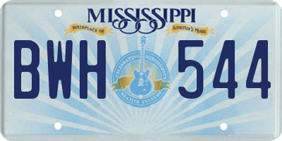 MS license plate BWH544