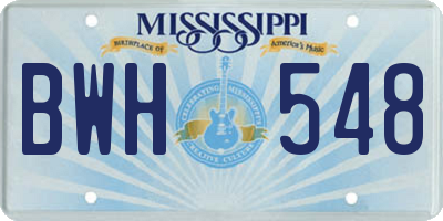 MS license plate BWH548