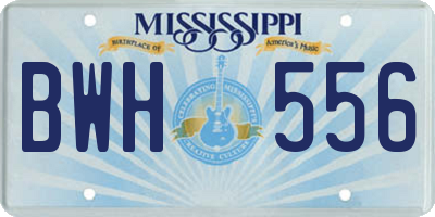 MS license plate BWH556