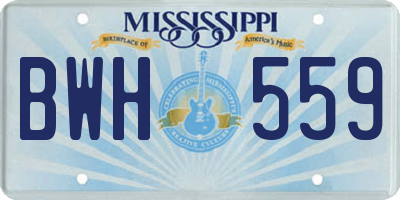 MS license plate BWH559