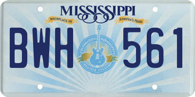 MS license plate BWH561