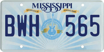MS license plate BWH565