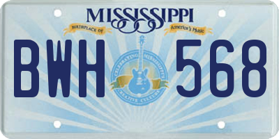 MS license plate BWH568