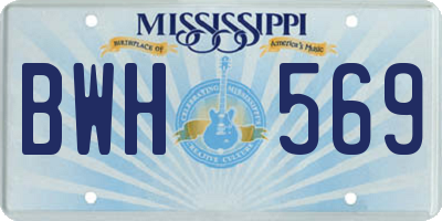 MS license plate BWH569