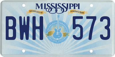 MS license plate BWH573