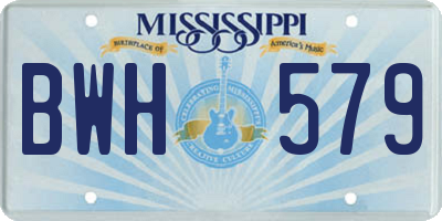 MS license plate BWH579