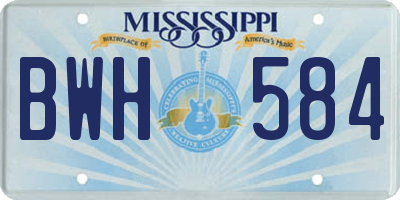MS license plate BWH584