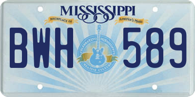 MS license plate BWH589