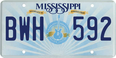 MS license plate BWH592