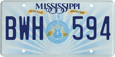 MS license plate BWH594