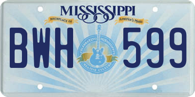 MS license plate BWH599