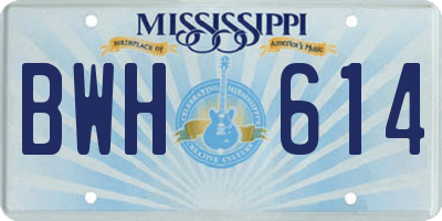 MS license plate BWH614