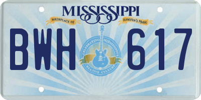 MS license plate BWH617