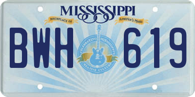 MS license plate BWH619