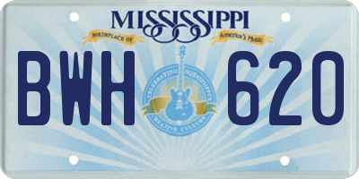 MS license plate BWH620