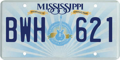 MS license plate BWH621