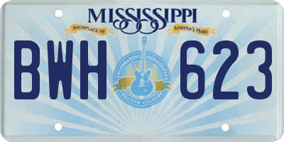MS license plate BWH623