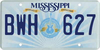 MS license plate BWH627