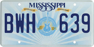 MS license plate BWH639
