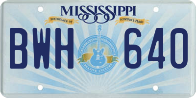 MS license plate BWH640