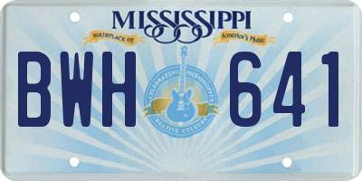 MS license plate BWH641