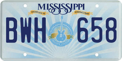 MS license plate BWH658